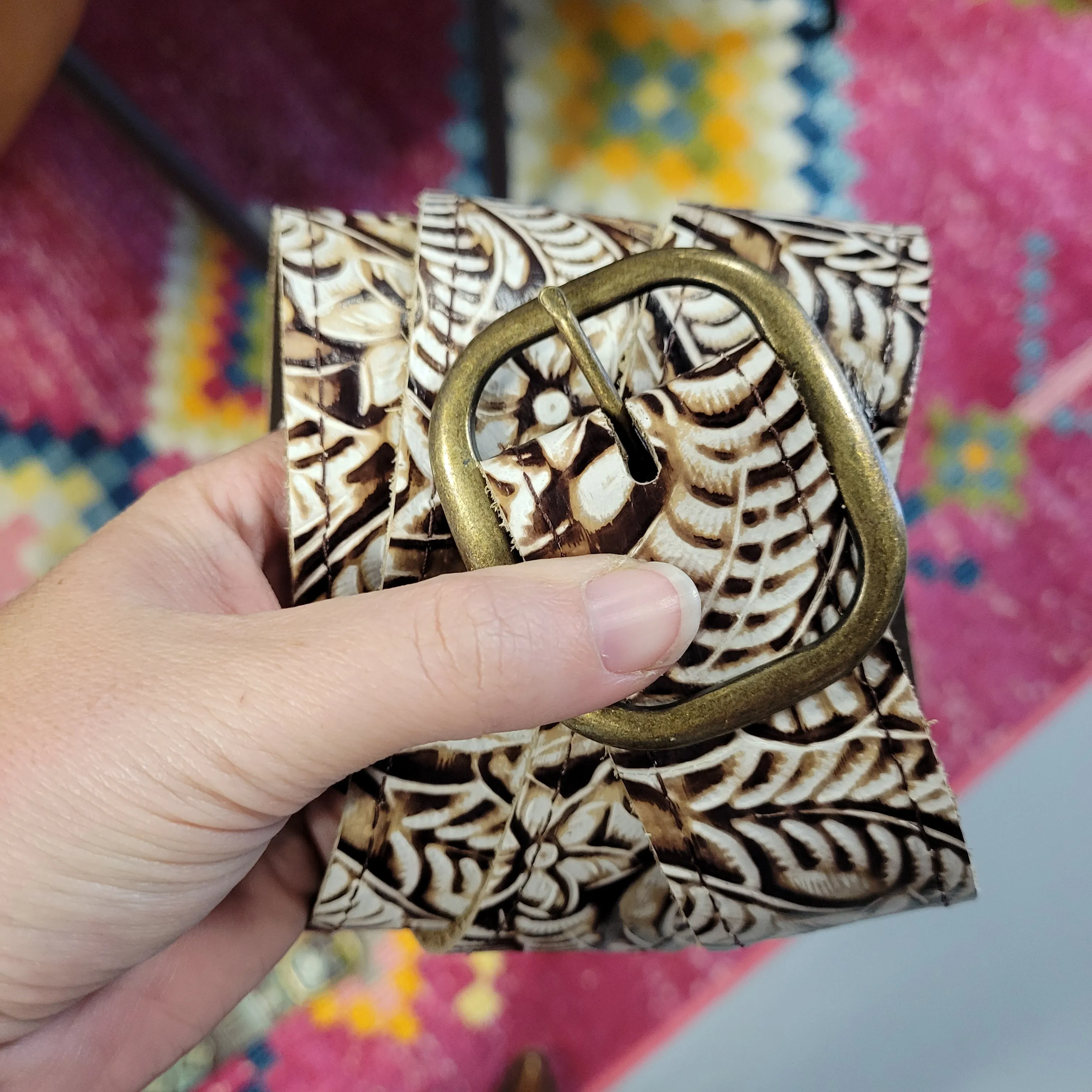 Embossed Leather Belt