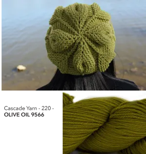 Embossed Leaves Slouch Hat Kit - Olive Oil