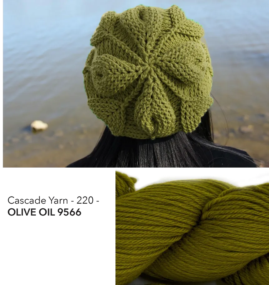 Embossed Leaves Slouch Hat Kit - Olive Oil