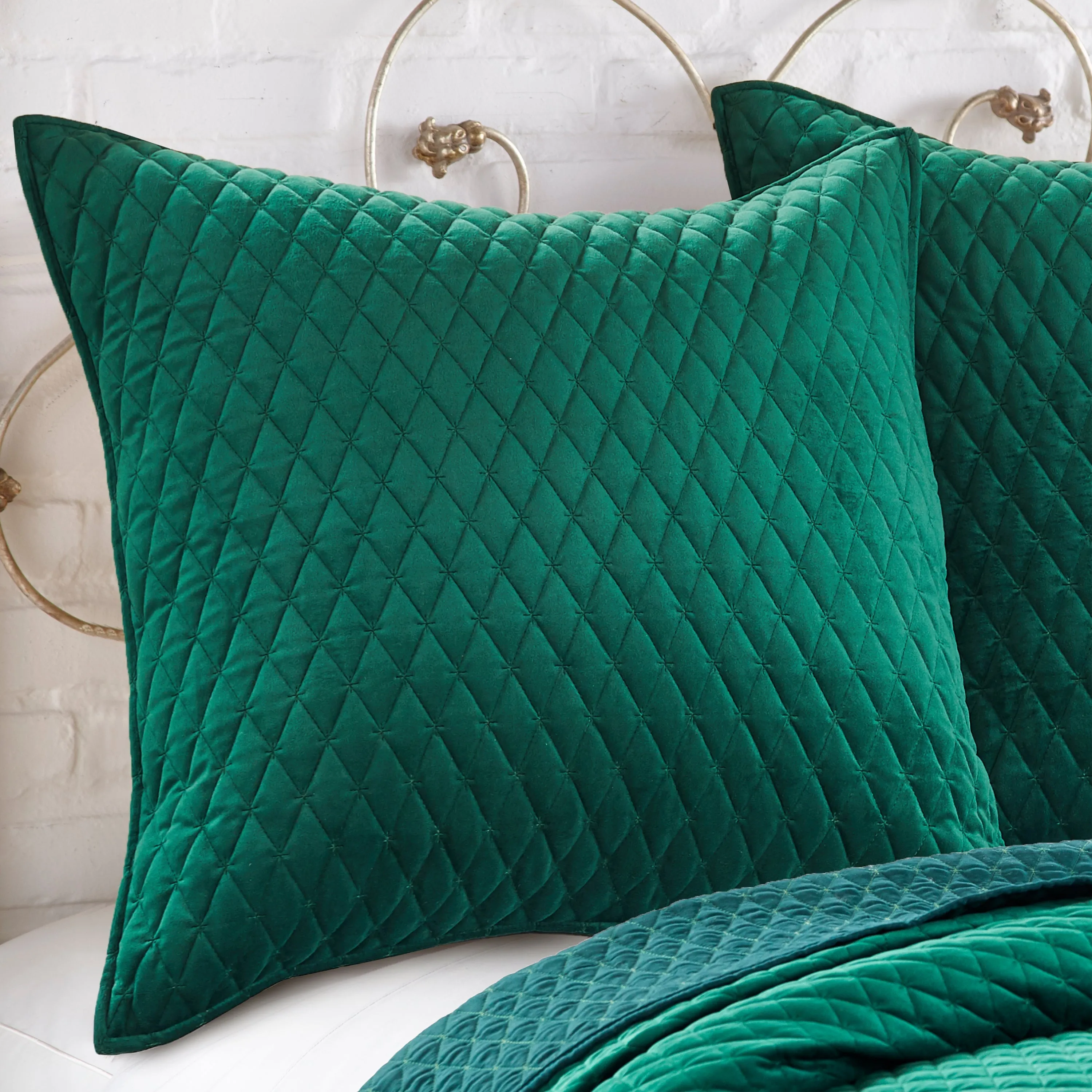 Empire Velvet Emerald Green Euro Sham