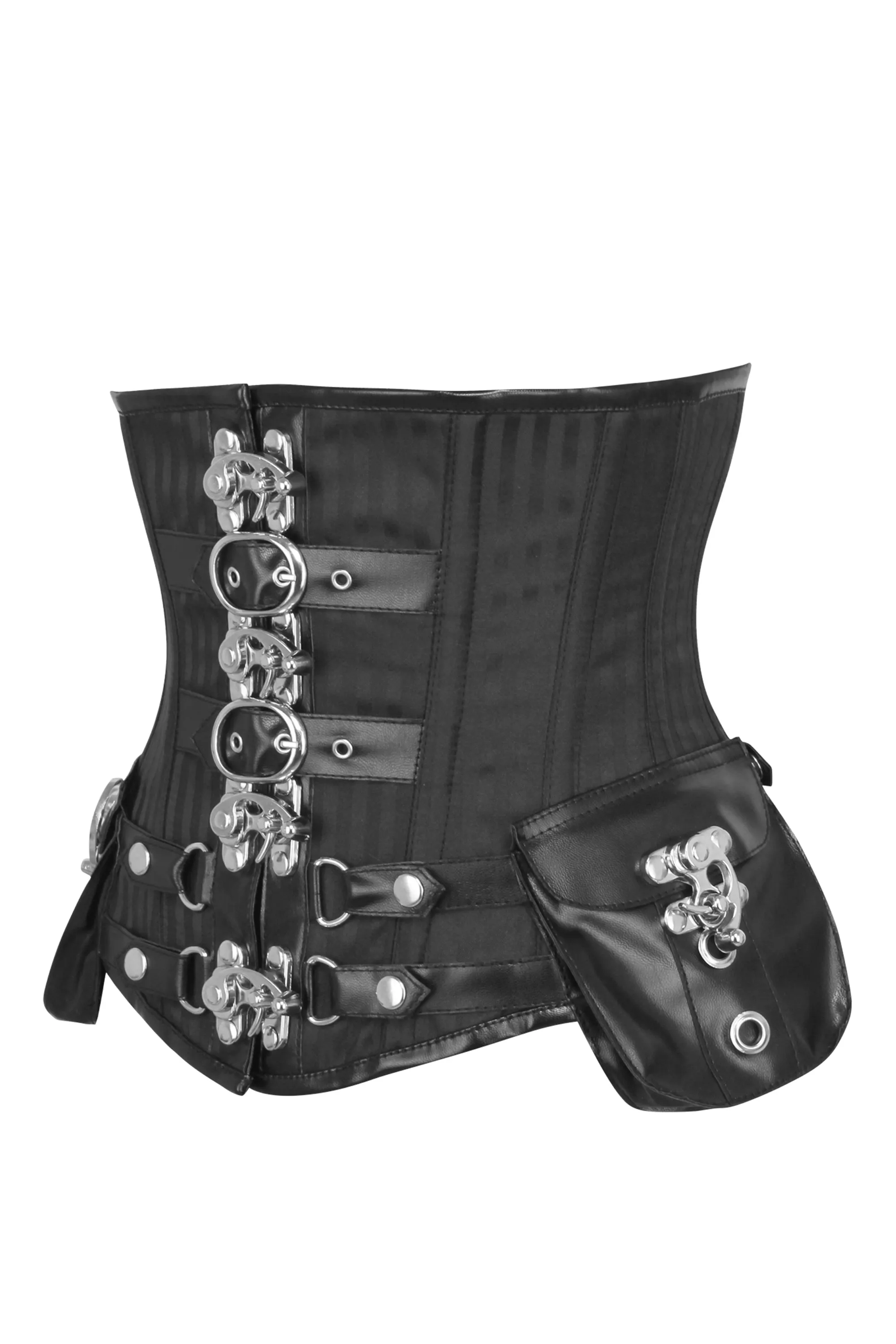 Endler Black Striped Pirate Underbust Corset