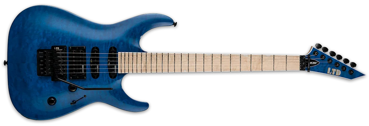 ESP LTD MH-203QM IN SEE THRU BLUE