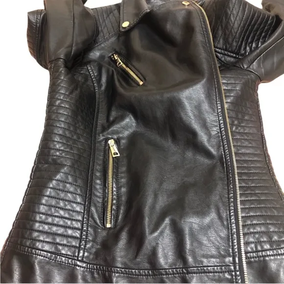 EUC💫GIOLSHON Large Faux‎ Leather short Moto Jacket biker jacket everyday wear