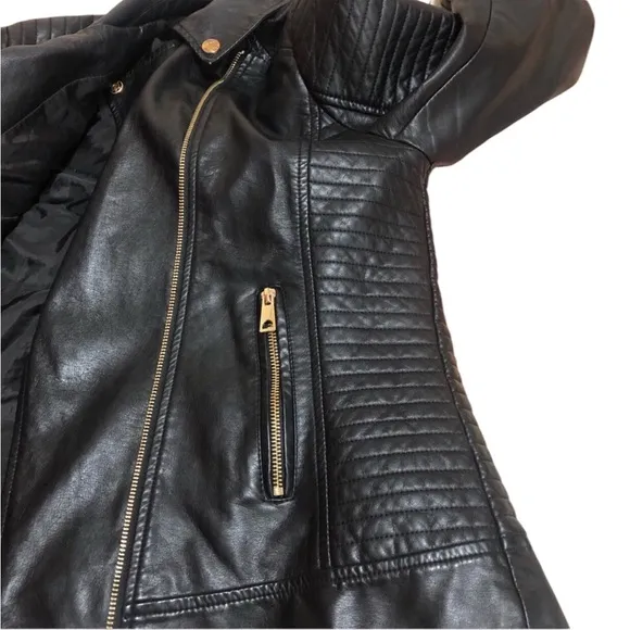 EUC💫GIOLSHON Large Faux‎ Leather short Moto Jacket biker jacket everyday wear