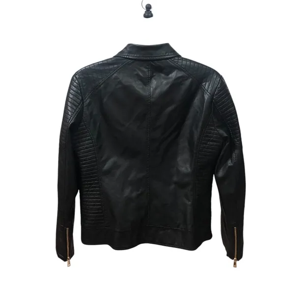 EUC💫GIOLSHON Large Faux‎ Leather short Moto Jacket biker jacket everyday wear