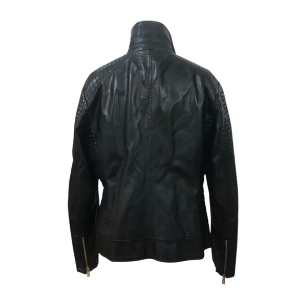 EUC💫GIOLSHON Large Faux‎ Leather short Moto Jacket biker jacket everyday wear