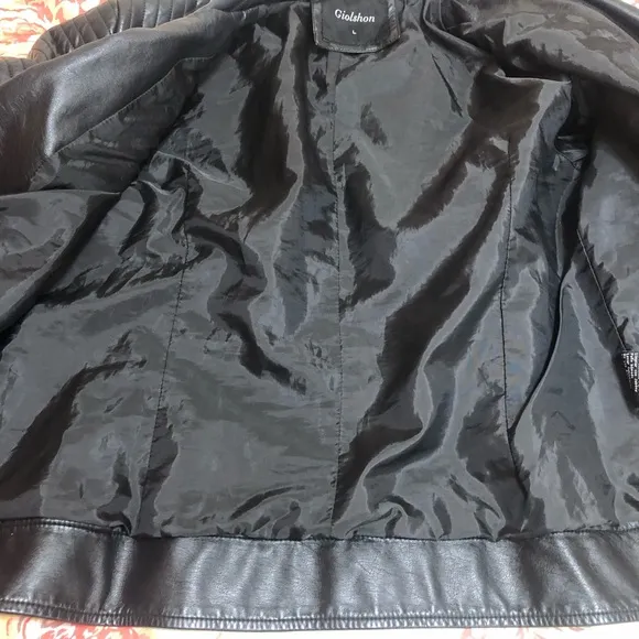EUC💫GIOLSHON Large Faux‎ Leather short Moto Jacket biker jacket everyday wear