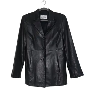 Exclusively for you Lord &amp; Taylor Black 100% Leather Jacket Mobwife Vintage
