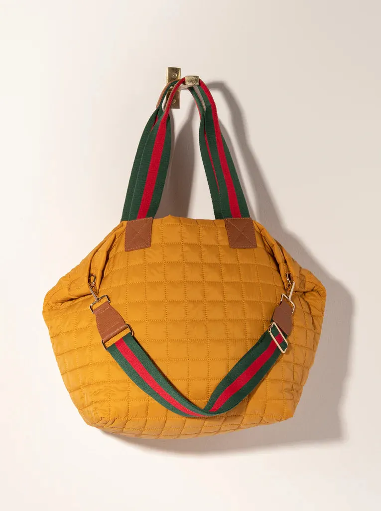 EZRA QUILTED NYLON TRAVEL TOTE,