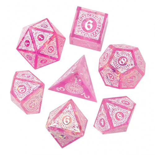 Fairy Frost - Candy Glitter Paper Dice - RPG Dice Set