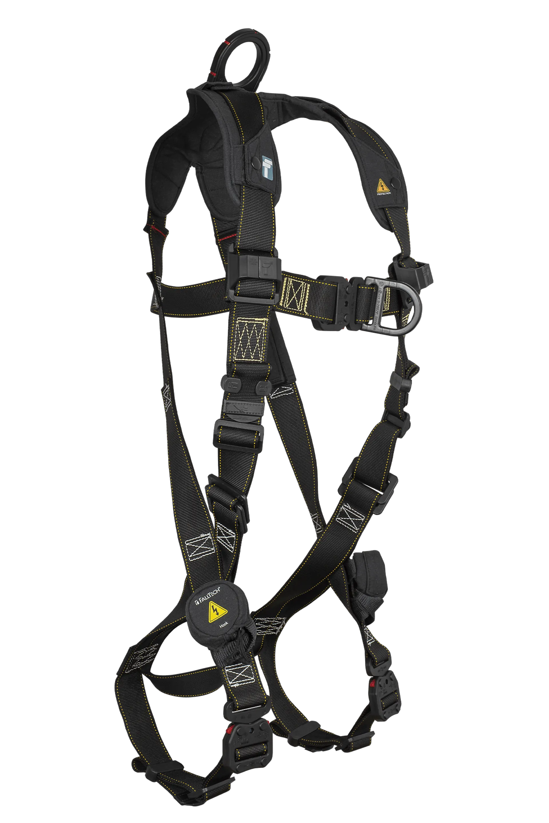 FallTech 7054BFD Arc Flash Nylon 2D Climbing Non-belted Full Body Harness, Overmolded Quick Connect Adjustments