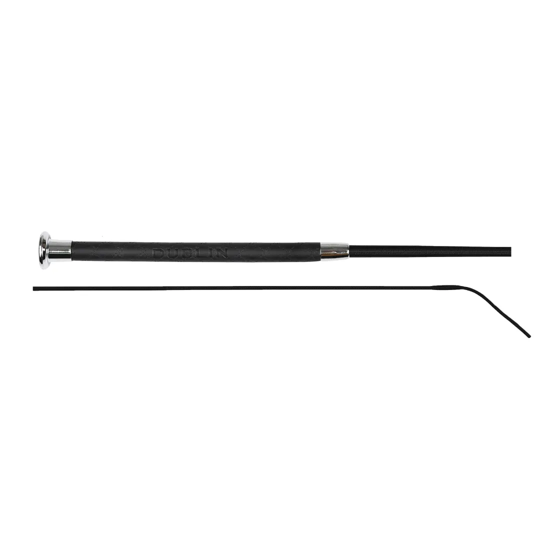 Fancy Stitch Leather Dressage Whip - 110cm