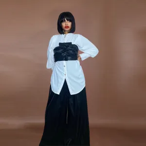 Faux Leather Bow Crop