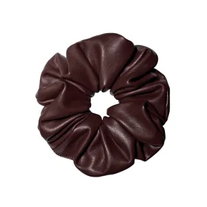 Faux Leather Brown Scrunchie