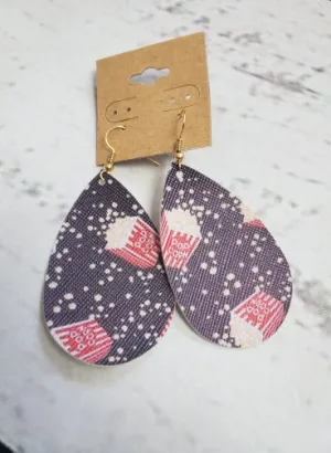 Faux Leather Earrings - Popcorn