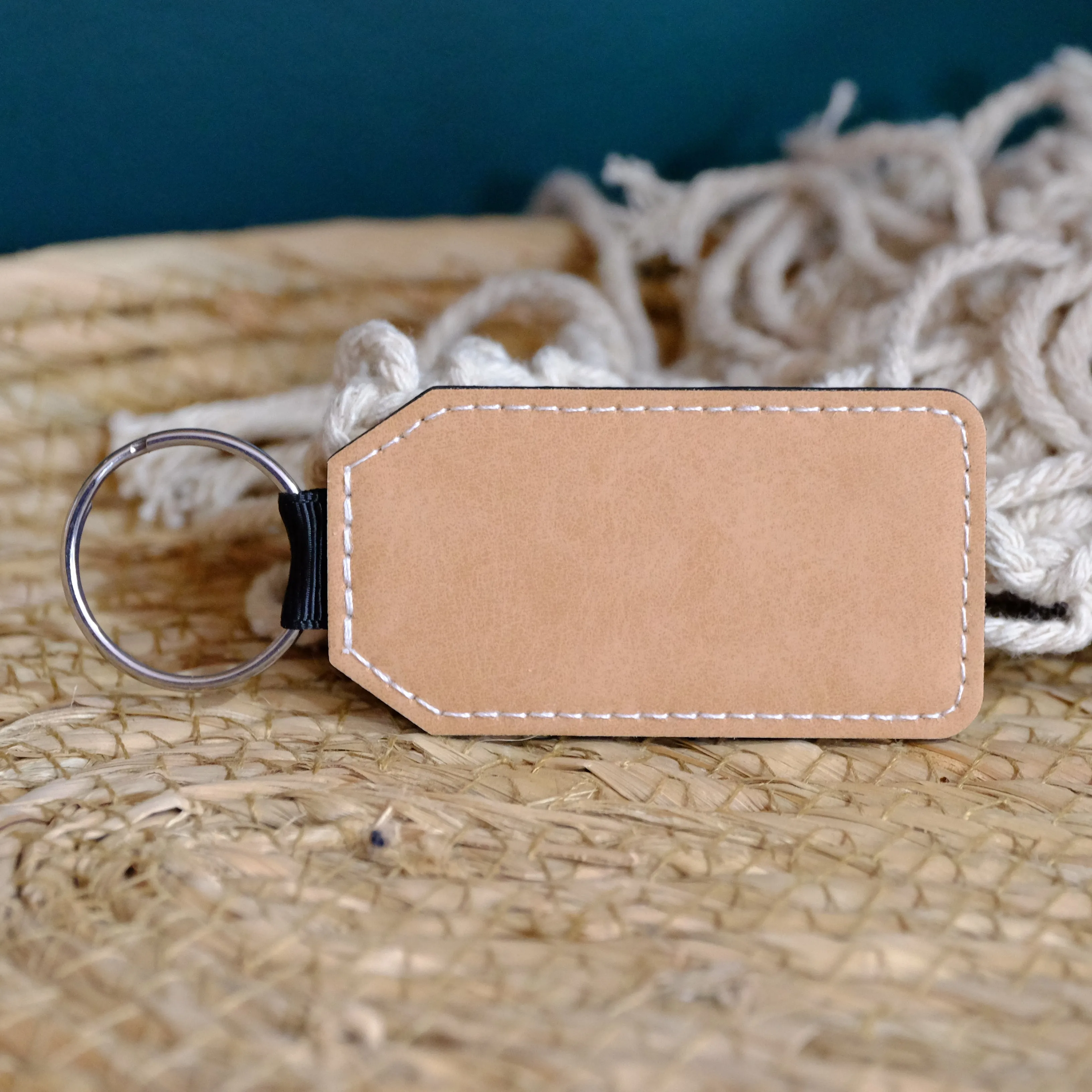 Faux Leather Keyring - Dad - est