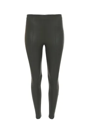 Faux Leather Legging - Moss Green
