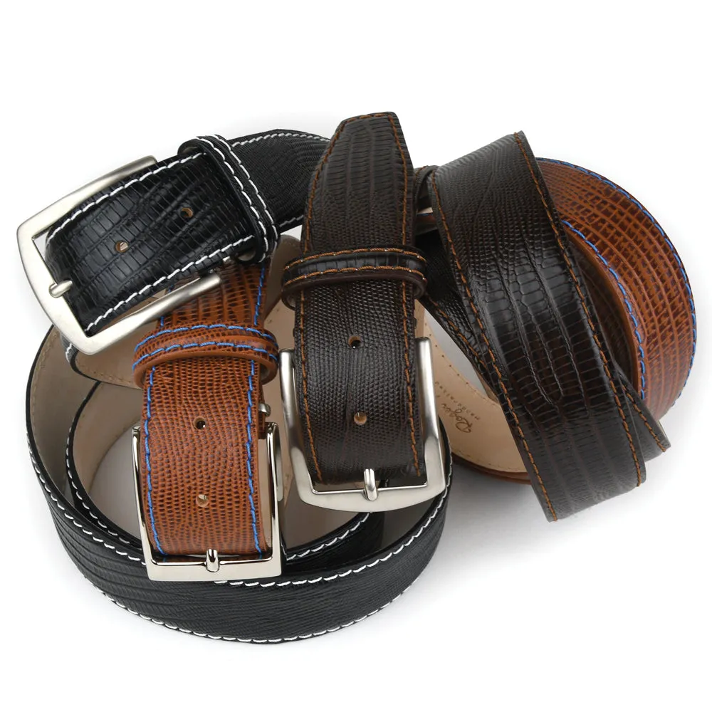 Faux Lizard Belt - Brown