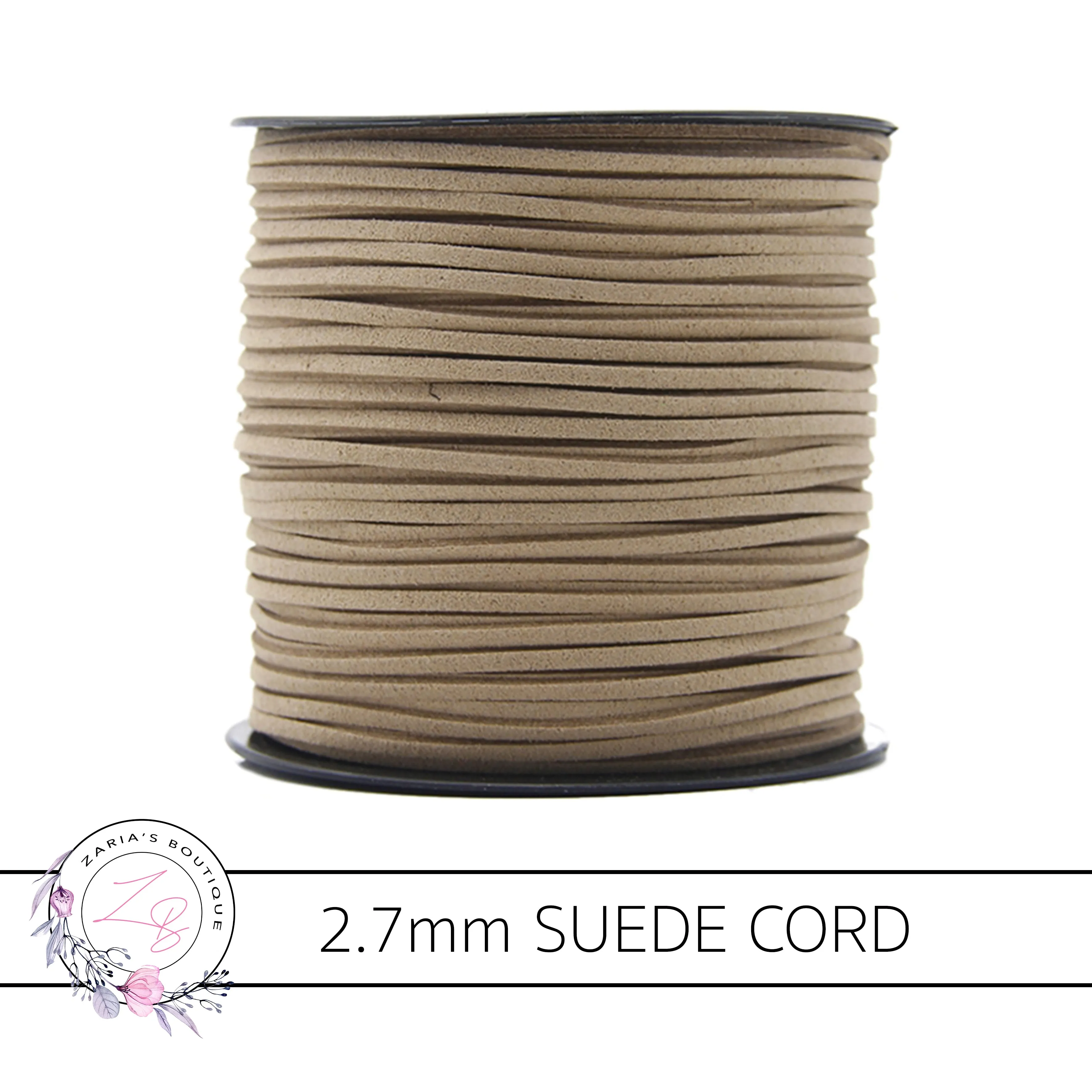 Faux Suede Cord ~ 2.7mm ~ Nude ~ 5 Metres
