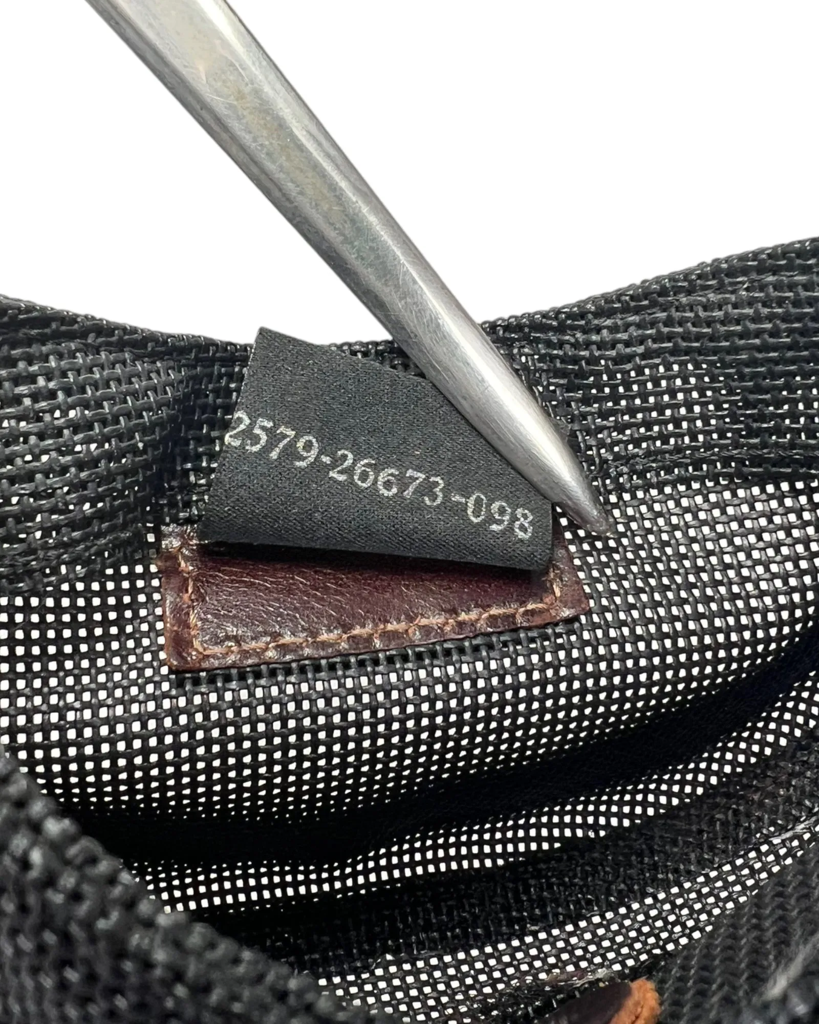 Fendi Nylon Mesh Micro Croissant Bag with Mother of Pearl Inlay, c. 00's