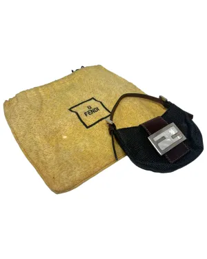 Fendi Nylon Mesh Micro Croissant Bag with Mother of Pearl Inlay, c. 00's