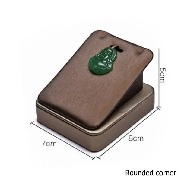 Finest Brown PU Leather Bracelet Pendant Necklace Jewellery Display Counter Stand Holder Bust Ring Earrings Presentation Shelf