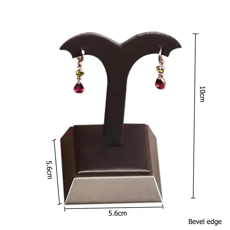 Finest Brown PU Leather Bracelet Pendant Necklace Jewellery Display Counter Stand Holder Bust Ring Earrings Presentation Shelf