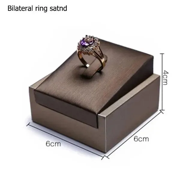 Finest Brown PU Leather Bracelet Pendant Necklace Jewellery Display Counter Stand Holder Bust Ring Earrings Presentation Shelf