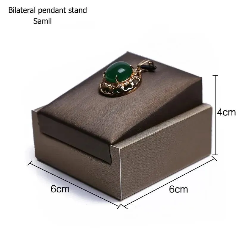Finest Brown PU Leather Bracelet Pendant Necklace Jewellery Display Counter Stand Holder Bust Ring Earrings Presentation Shelf