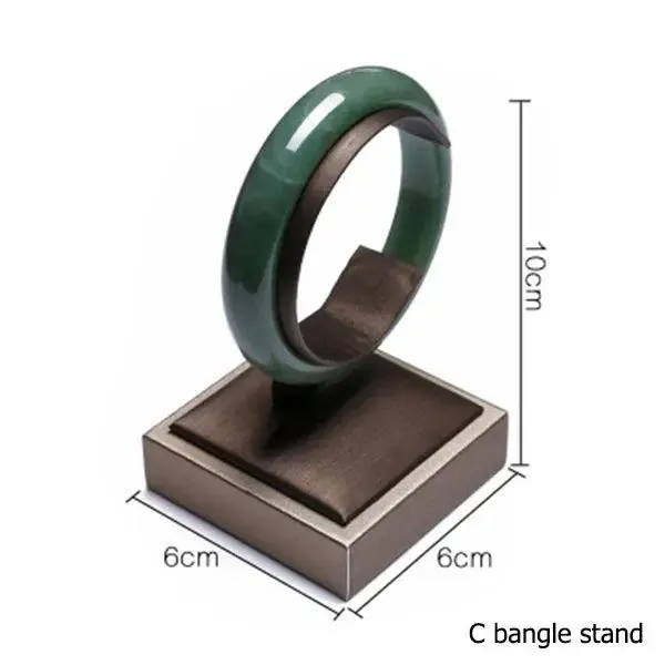 Finest Brown PU Leather Bracelet Pendant Necklace Jewellery Display Counter Stand Holder Bust Ring Earrings Presentation Shelf