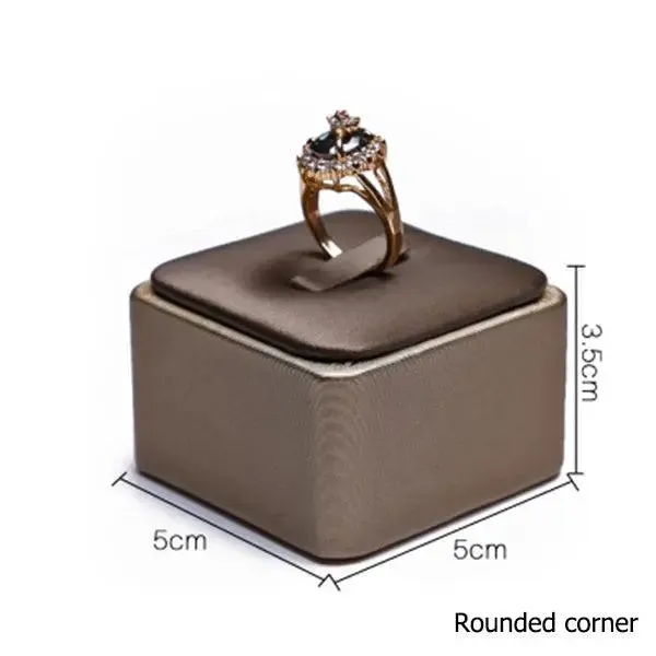 Finest Brown PU Leather Bracelet Pendant Necklace Jewellery Display Counter Stand Holder Bust Ring Earrings Presentation Shelf