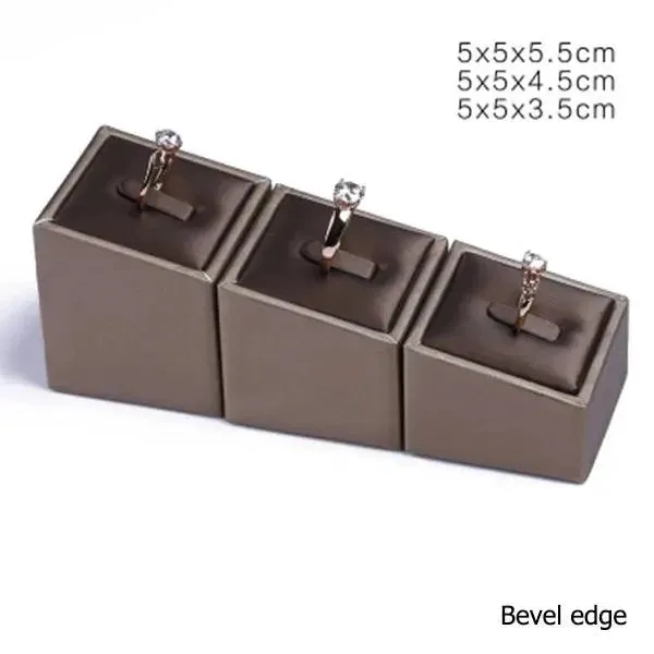 Finest Brown PU Leather Bracelet Pendant Necklace Jewellery Display Counter Stand Holder Bust Ring Earrings Presentation Shelf