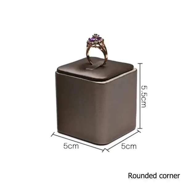 Finest Brown PU Leather Bracelet Pendant Necklace Jewellery Display Counter Stand Holder Bust Ring Earrings Presentation Shelf