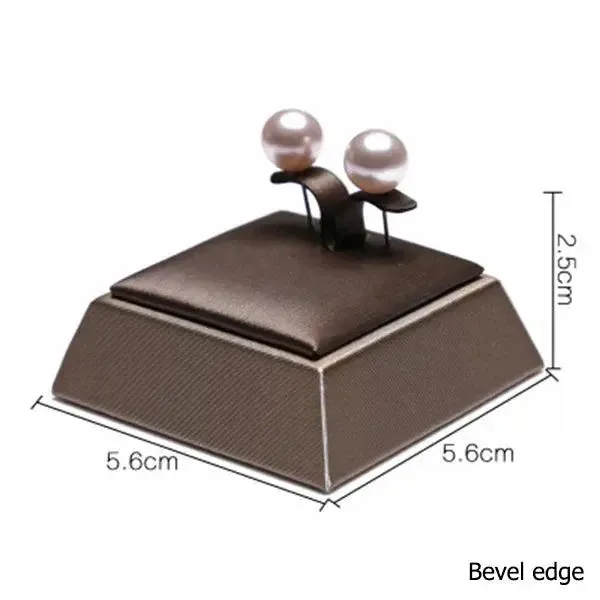 Finest Brown PU Leather Bracelet Pendant Necklace Jewellery Display Counter Stand Holder Bust Ring Earrings Presentation Shelf