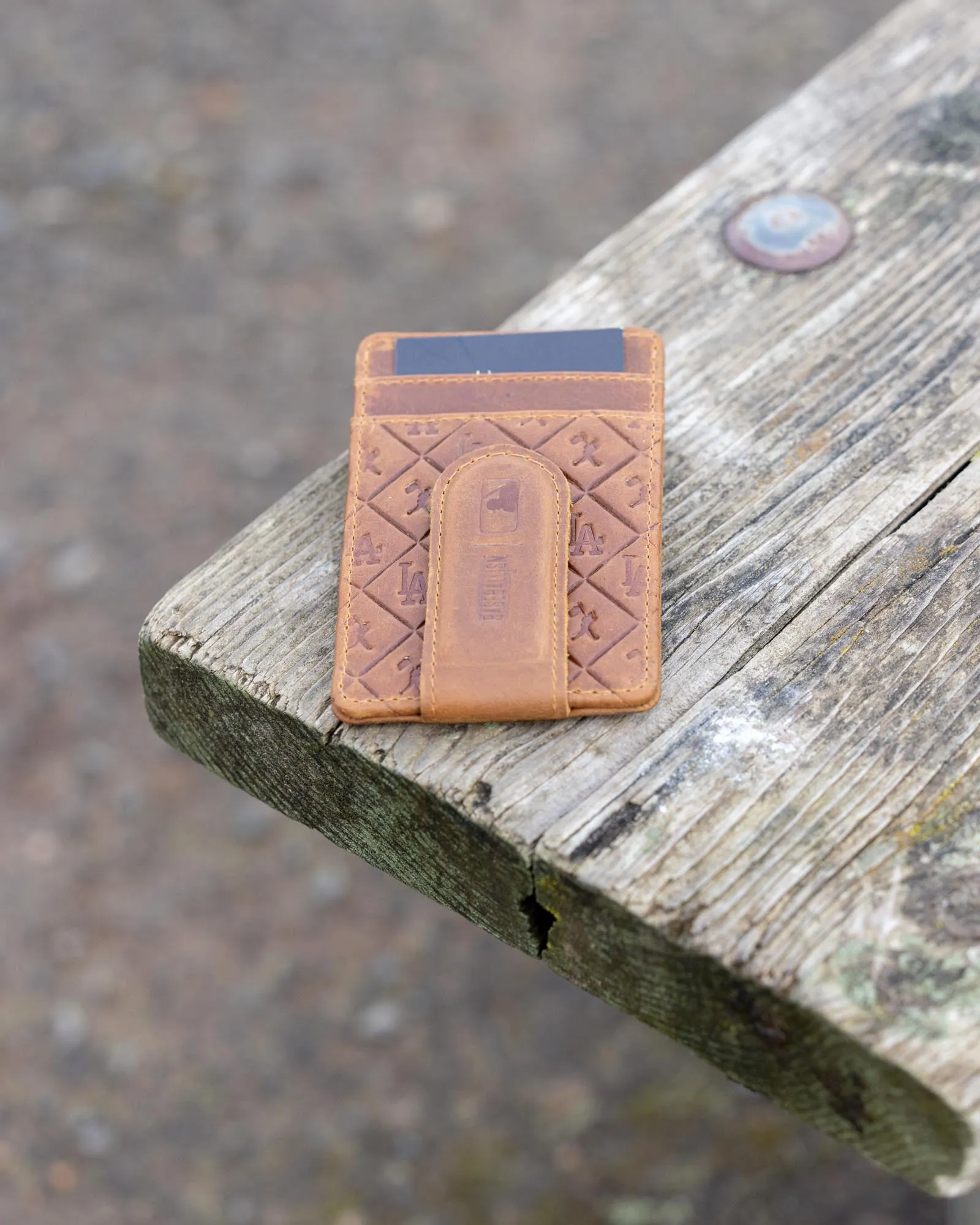 Flag Man Glove Leather Money Clip Wallet - Los Angeles Dodgers