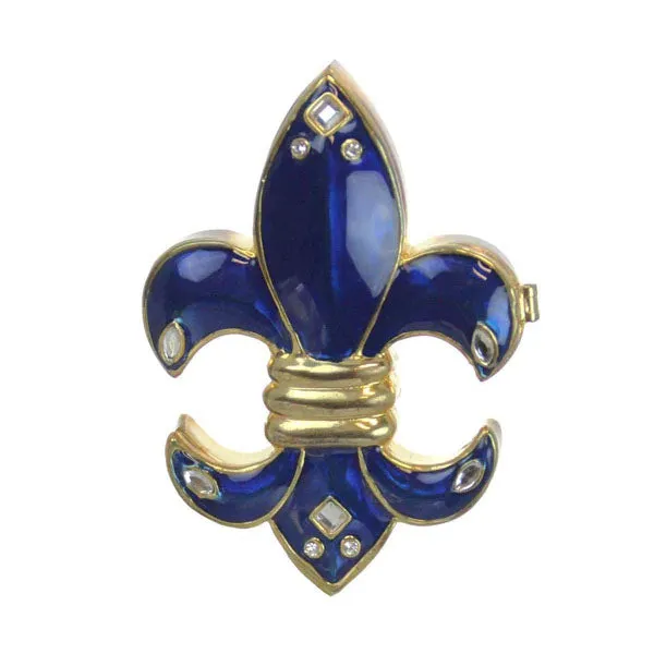 Fleur De Lis Collectible Box, Blue