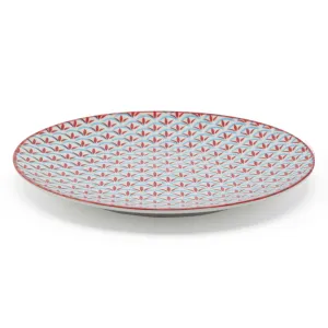 FLORAL MM REVERSE EMBOSSED TILE CERAMIC SIDE PLATE ( 21.5×2 CM)