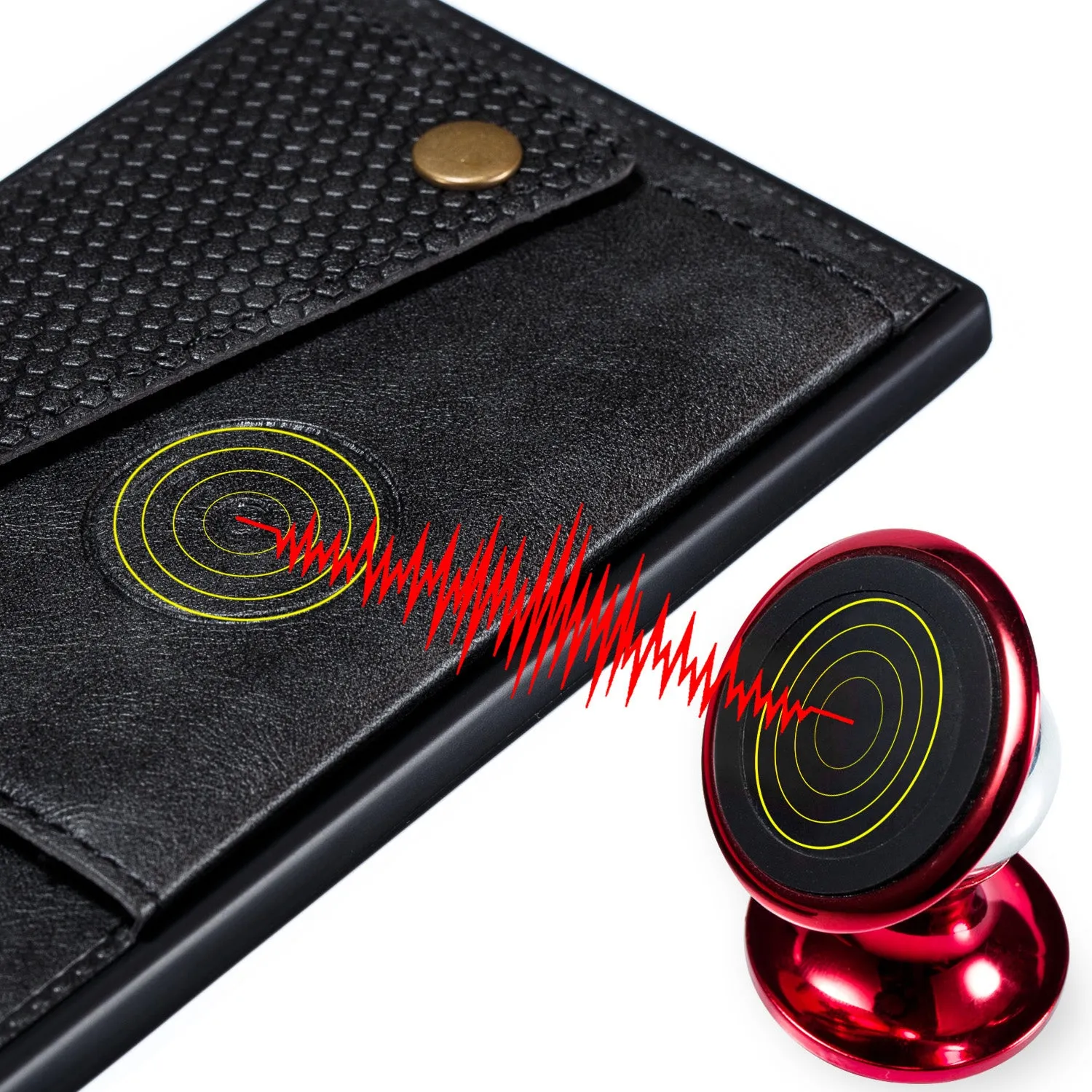 For OPPO A9 2020/Realme XT/Reno 2 Mobile Phone Shell Classic Textured Pattern Buckle Closure Design Anti-fall Smartphone Case  black
