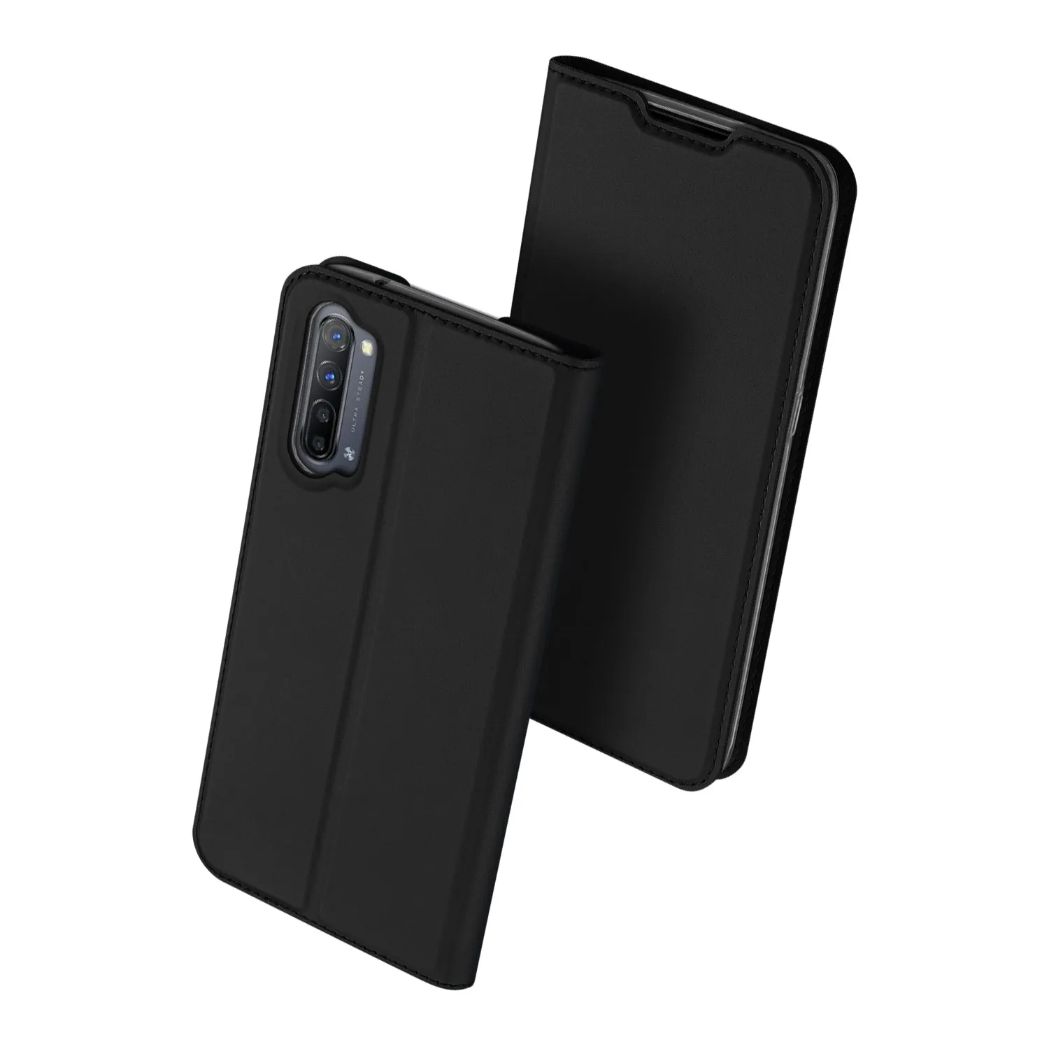 For OPPO Reno 3/3 Pro/ 3 pro 4G Case Magnetic Closure Card Slots Cellphone Cover Screen Protector Stand Available Leather Shell black