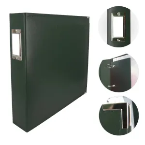 Forest Green (dark) Faux Leather 12x12 D Ring Album