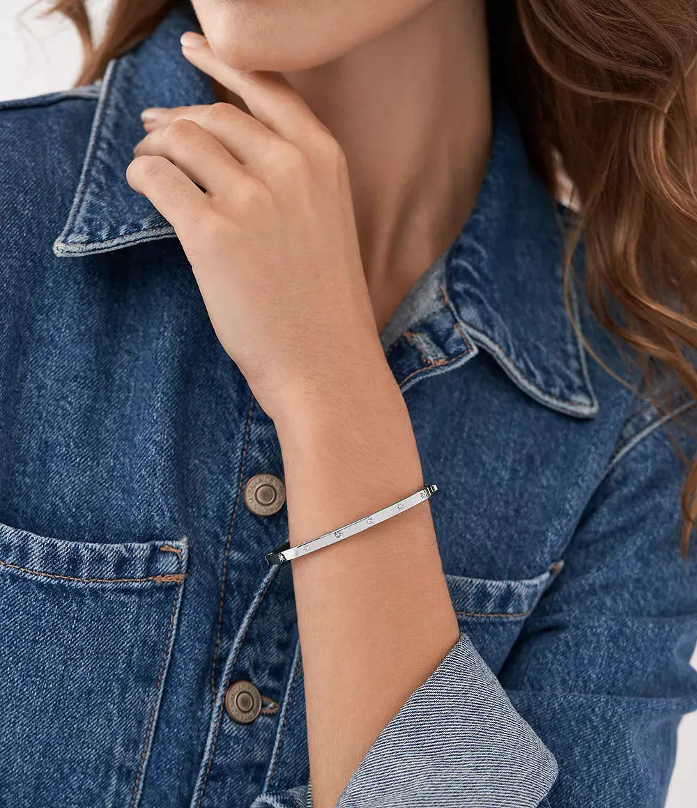Fossil Sadie Shine Bright Stainless Steel Bangle Bracelet