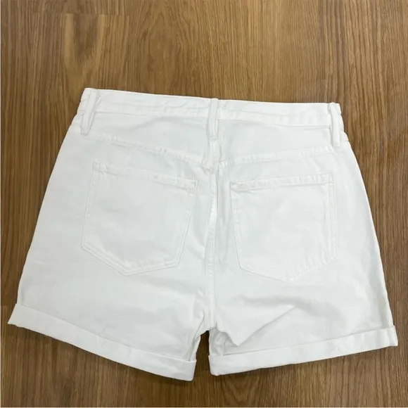 Frame Denim Le Beau Short Cuff Jean In Blanc Elsey size 26