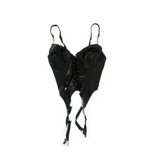 Fredericks Of Hollywood Women's Black Faux Leather Corset - 35