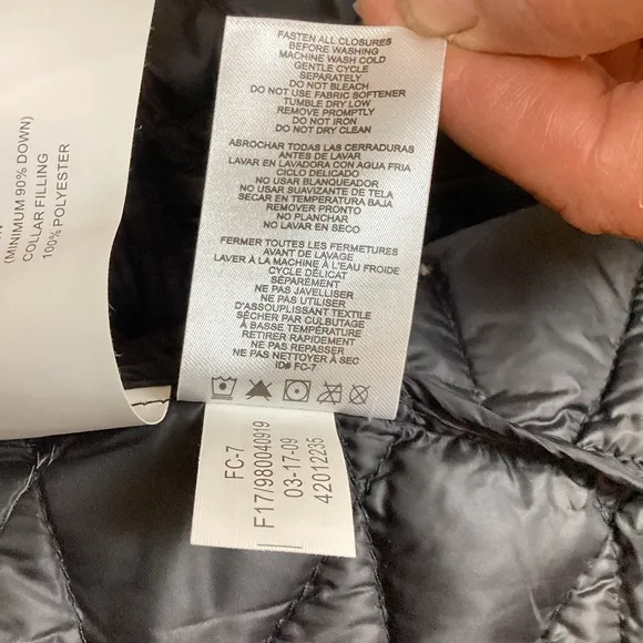 Free Country Quilted Down Puffer Jacket Black NWOT