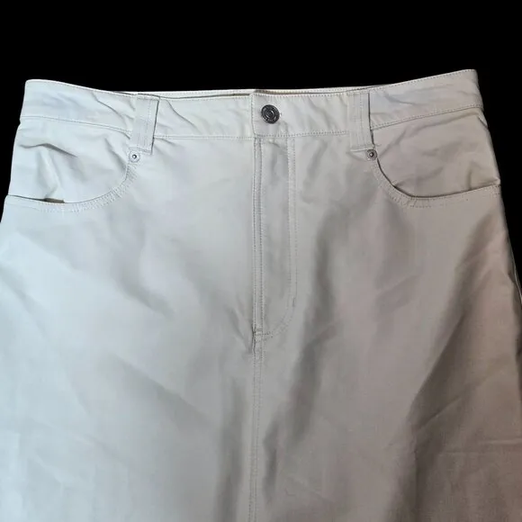 Free People City Slicker Faux Leather Maxi Skirt Zip Fly Boho Size 6 Cream