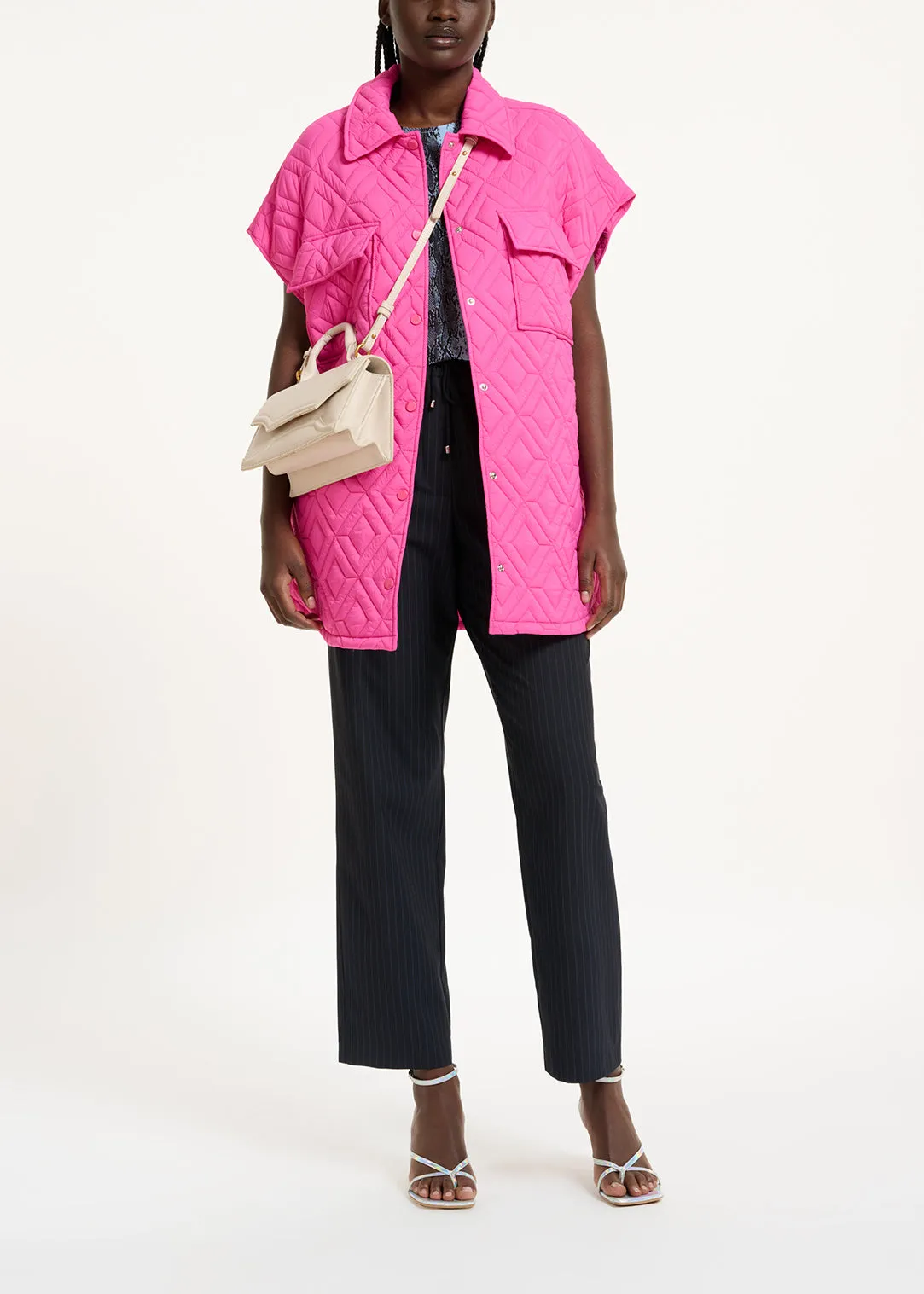 Fuchsia quilted vest