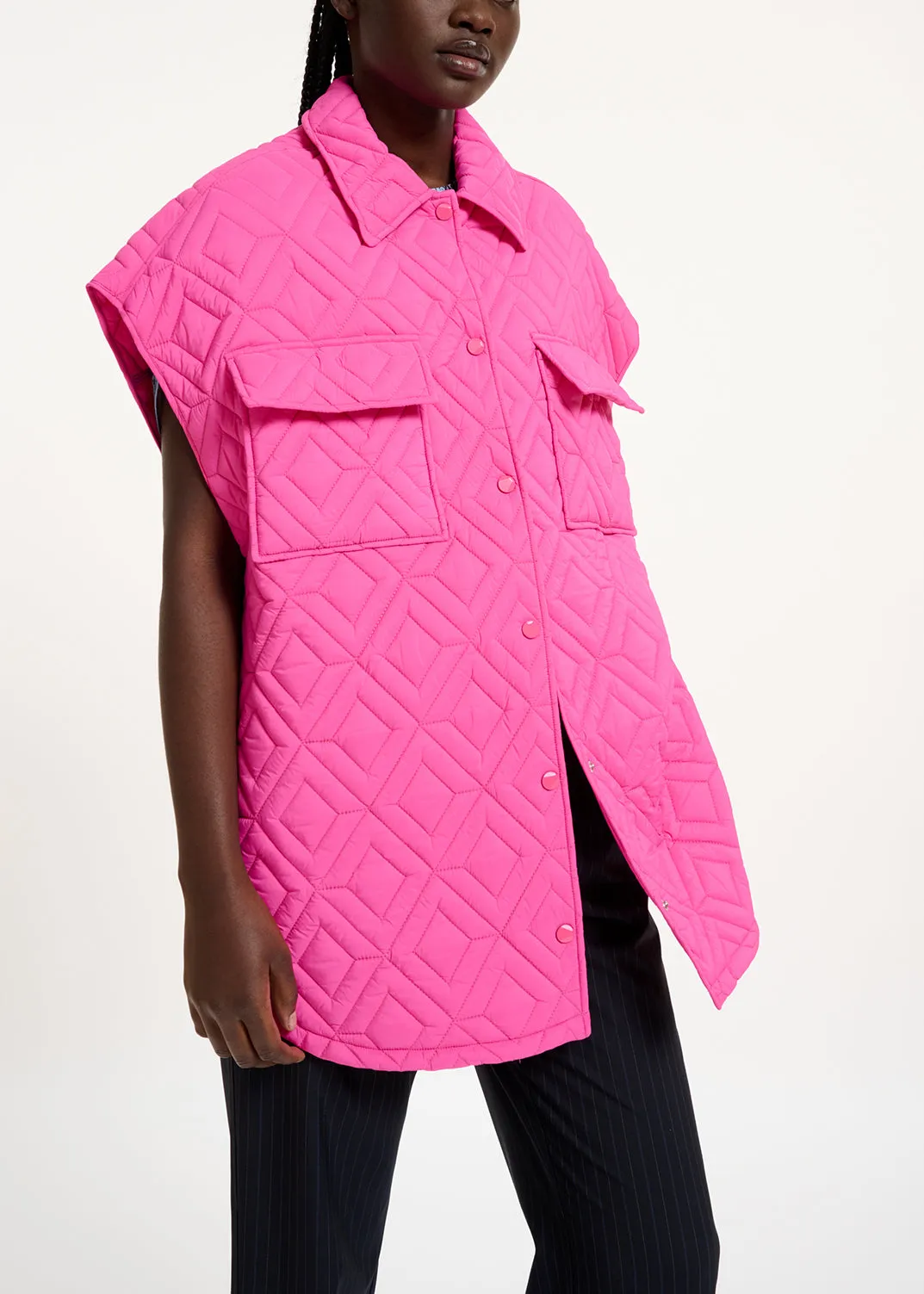 Fuchsia quilted vest