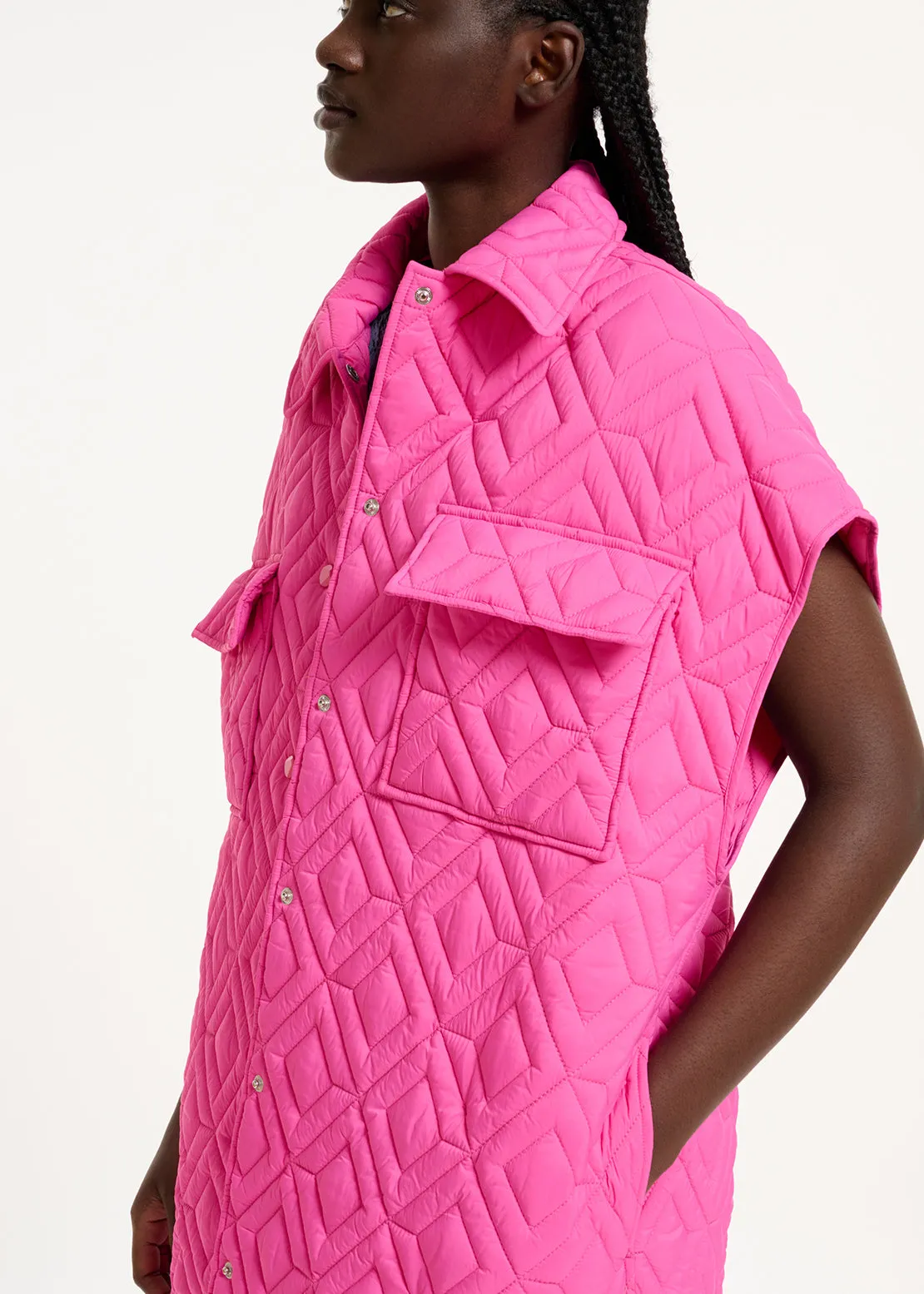 Fuchsia quilted vest