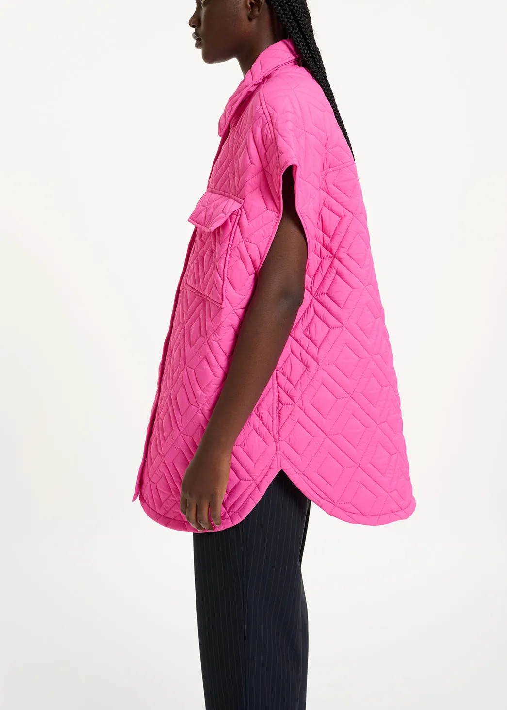 Fuchsia quilted vest
