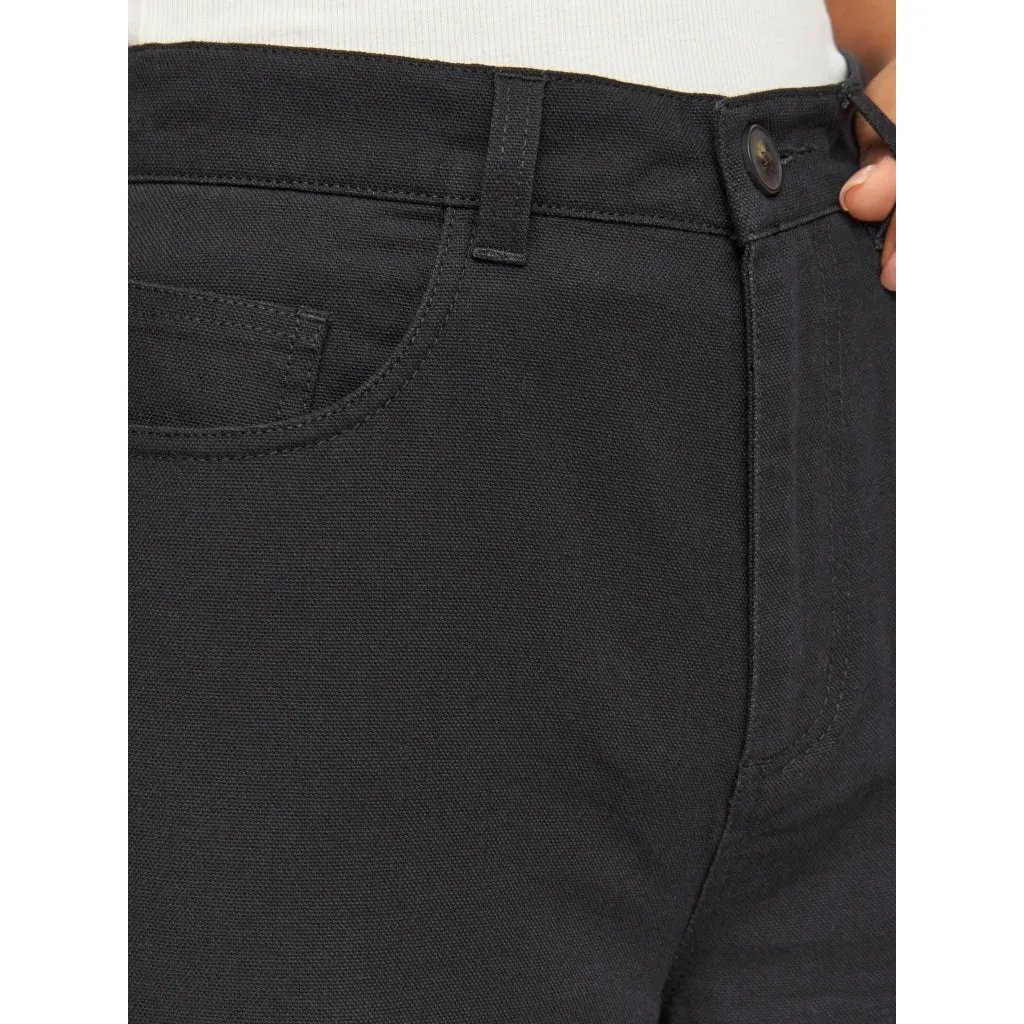 Gale straight mid rise canvas 5 pocket pants in black